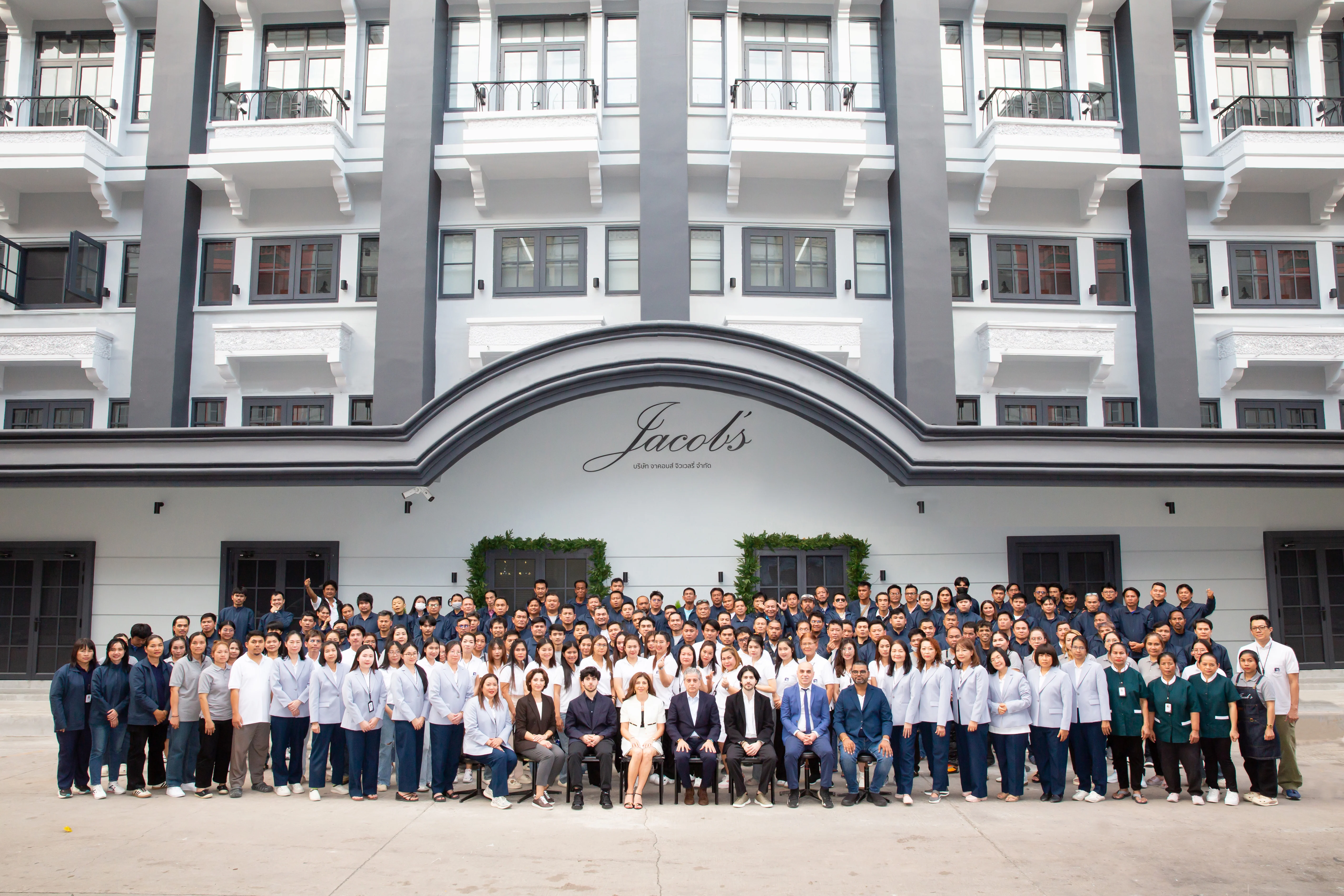 The Jacob's Jewelry team outside the Bangkok workshop